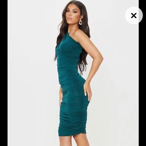 Emerald One Shoulder Midi